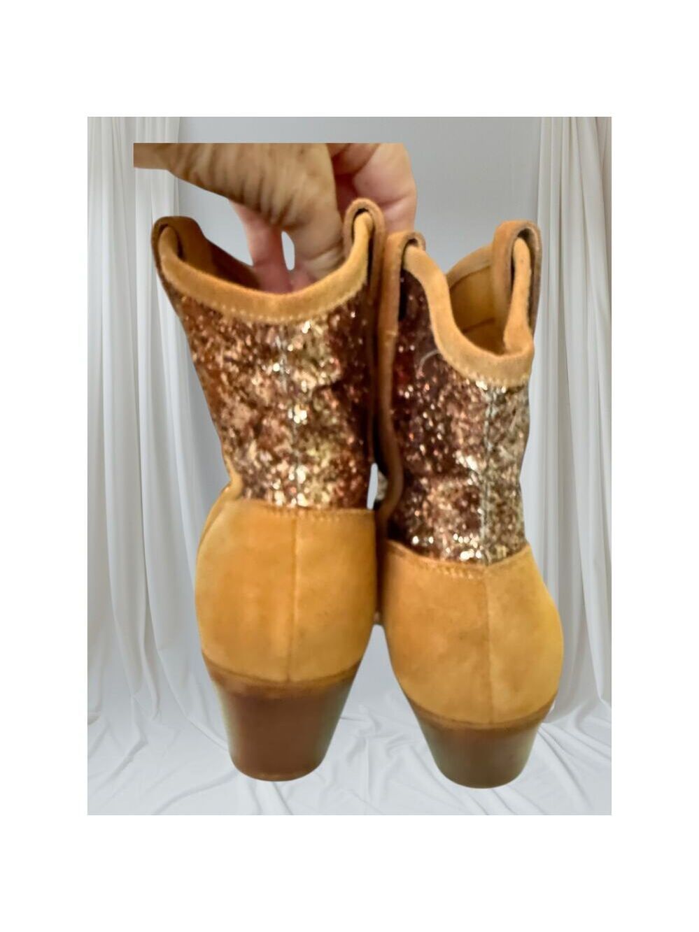 Dolce Vita Suede Glitter Ankle Boots - Women's Size 9 - Picture 3 of 7